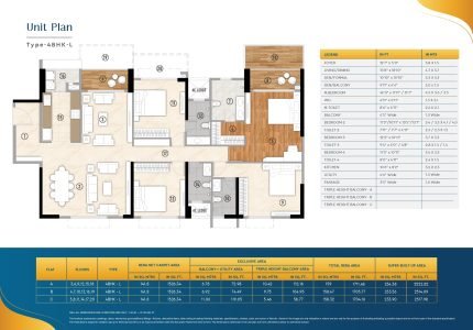 GB- 4BHK L - Floor plan